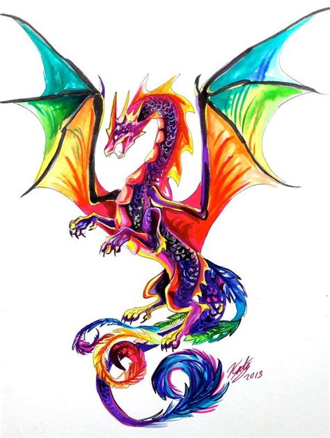 Rainbow Dragon Dragon Art Dragon Artwork Watercolor Dragon Tattoo