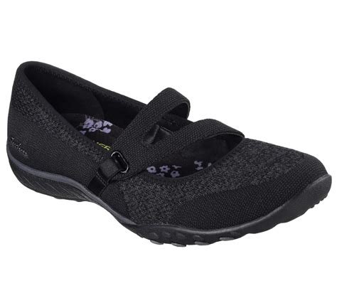 Skechers Womens Relaxed Fit Breathe Easy Lucky Lady Mary Jane Black