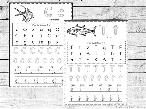 Ocean Themed Alphabet Handwriting Worksheets Simple Living Creative