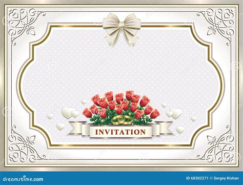 Beautiful Wedding Invitation Card Stock Vector Image 68302271