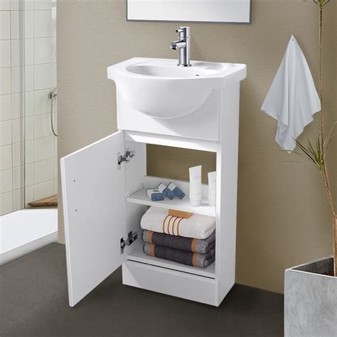 Bathroom Vanity Unit Cloakroom Basin Sink Storage Mirror Cabniet Tall
