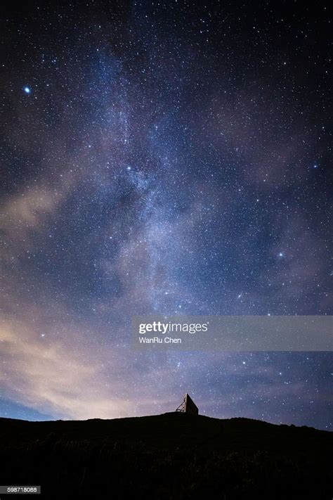 The Summer Milky Way Rises Over The Hehuan Mountain High Res Stock