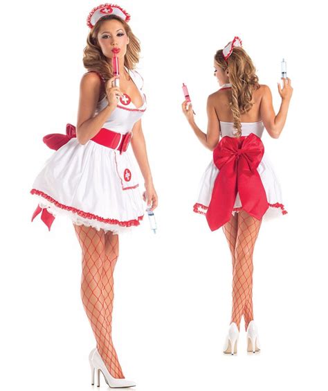 Womens Sexy Nurse Uniform Halloween Costume Fancy Dress 3 Piece Outfit Set