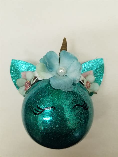 Christmas Ornament Unicorn Ornament Glitter Eyelash Etsy