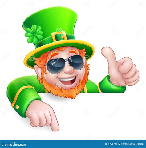 Leprechaun St Patricks Day Cool Cartoon Character Stock Vector