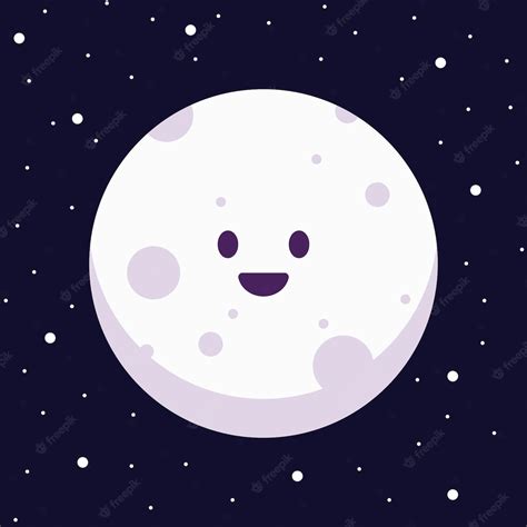 Premium Vector Cute Moon Cartoon Vector Illustration With Space