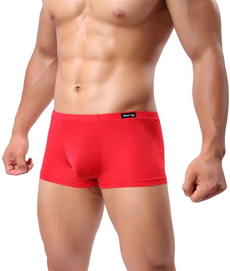 men s boxer briefs silk see through soft underwear sexy boxers trunk ebay