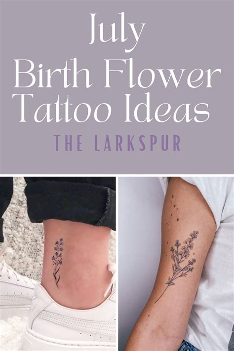 July Birth Flower Tattoos {the Larkspur} Tattoo Glee