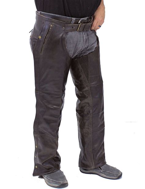 4 Pocket Dark Retro Brown Chaps W Removable Lining C611zpdn Jamin Leather®
