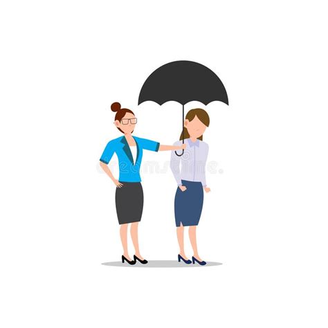Cartoon Character Illustration Of Business Friend Helping