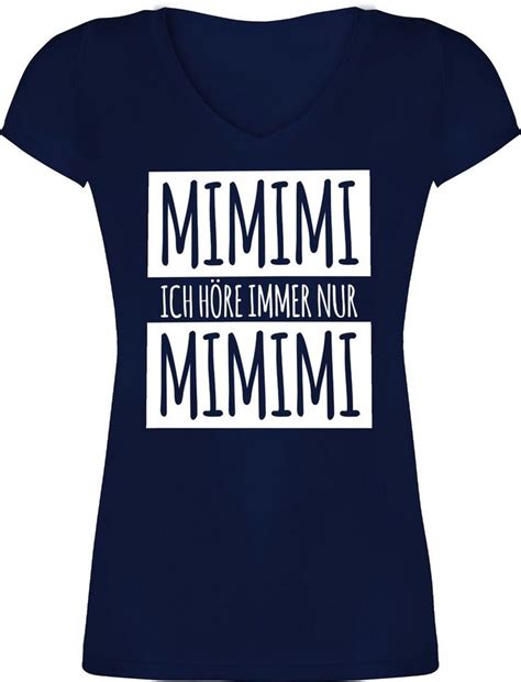 Shirtracer T Shirt Ich Höre Immer Nur Mimimi Weiss Sprüche Statement Mit Spruch Damen T