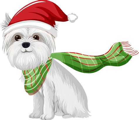 Perro Yorkshire Terrier Con Sombrero De Navidad Personaje De Dibujos