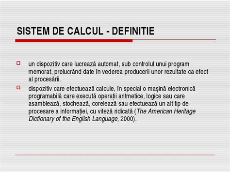 Arhitectura Sistemelor De Calcul Sistem De Calcul Definitie