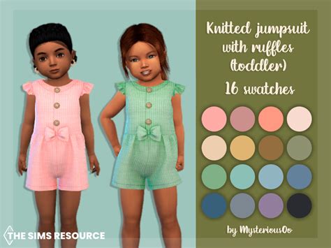 Knitted Jumpsuit With Ruffles Toddler The Sims 4 Catalog