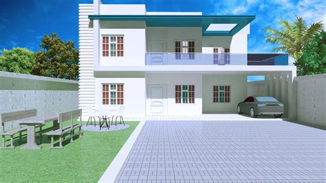 Modern House Exterior Design 3d Model Cgtrader