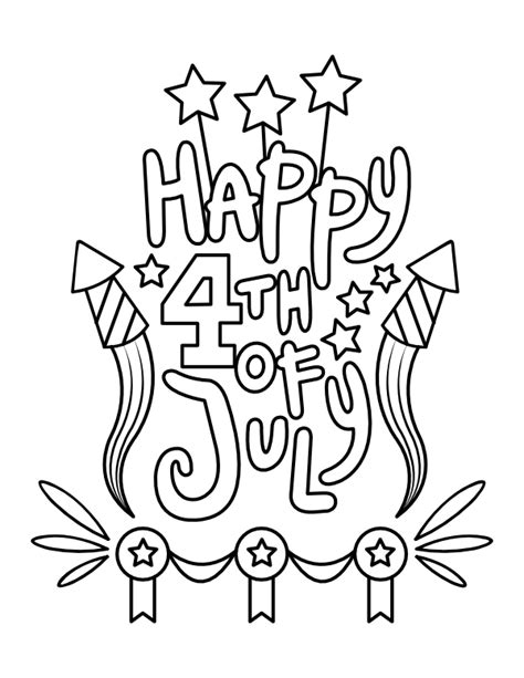 Printable Fourth Of July Fireworks And Stars Coloring Page Hot Sex Picture