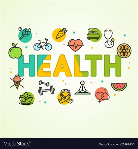 Cartoon Health Concept Card Poster Royalty Free Vector Image