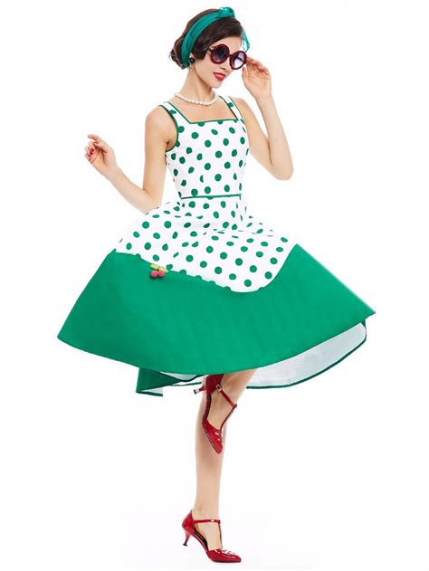 Sisjuly Women Vintage Dress 1950s Style Polka Dot Women Retro Dresses