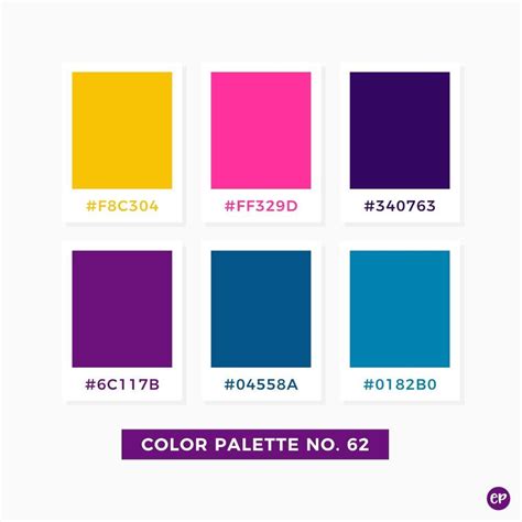 Color Palettes For Web Digital Blog Graphic Design With Hexadecimal