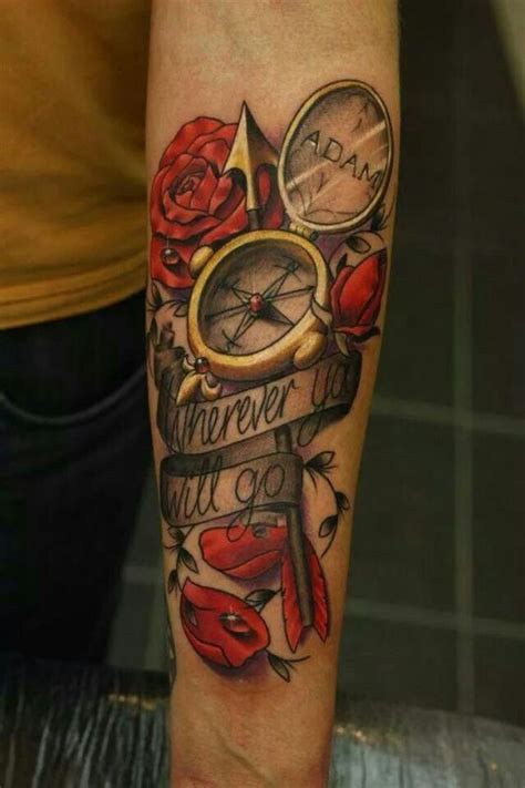 Forearm red and black tattoos Red Rose Tattoo On Forearm