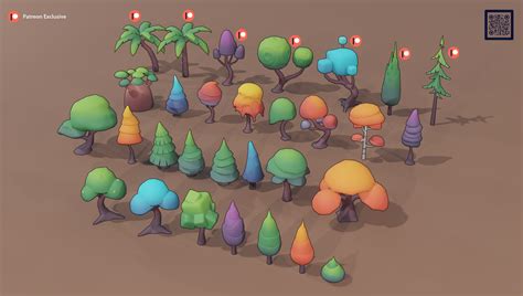 Stylized Low Poly Trees Pack 01 Creative Trio