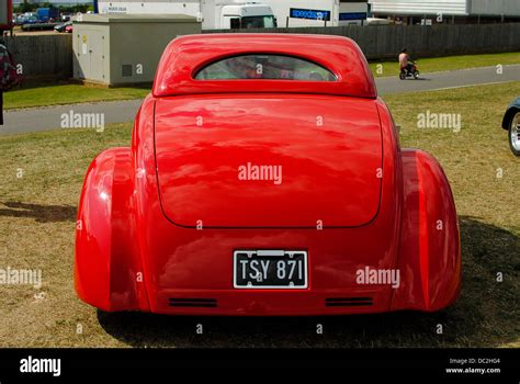 Red Hot Rod Classic Car Race Stock Photo Alamy