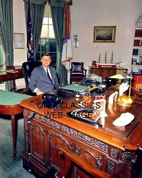 President John F Kennedy At The White House Oval Office Resolute Desk