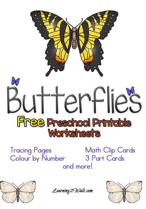 Free Preschool Printable Worksheets Butterflies Homeschool Printables
