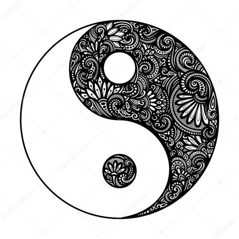 Ornate Yin Yang Symbol — Stock Vector © Krivoruchko 106643794
