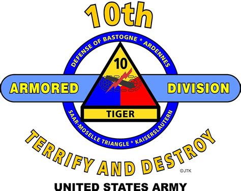10th Armored Division Terrify And Destroy Tiger Blue United Etsy