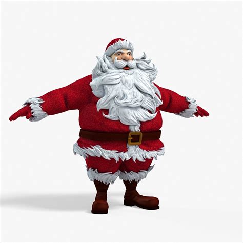New Cool Santa Claus With A Big Beautiful Beard 3d Model 3