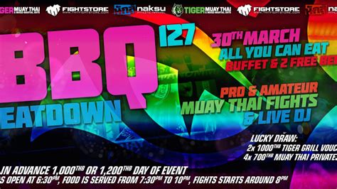 don t miss this weekends bbq beatdown fights and party tiger muay thai and mma training camp