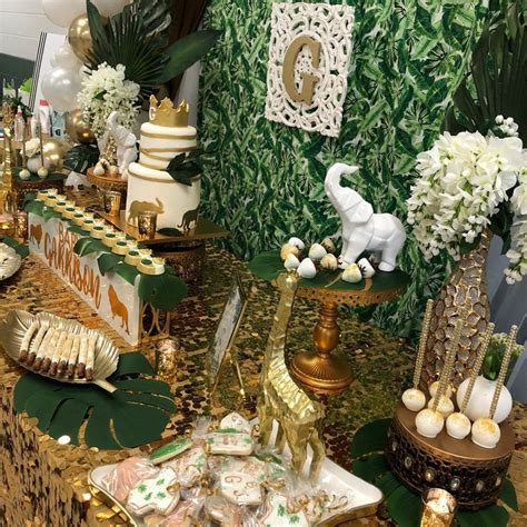 See more ideas about baby shower animal baby shower baby boy shower. A Luxurious & Golden Safari themed Baby Shower for Prince ...