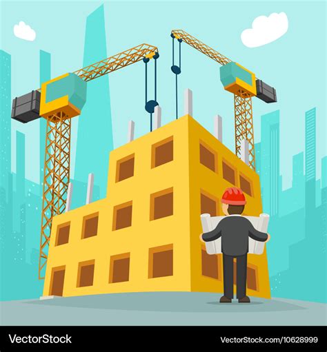 Building Construction Cartoon Royalty Free Vector Image