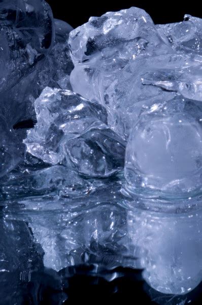 Frozen Ice Cubes Blue Lighting Isolated Black Stock Photo By