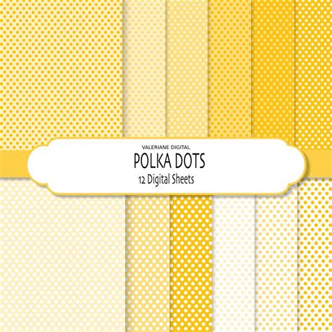 Digital Yellow Polka Dots Printable Paper For By Valerianedigital