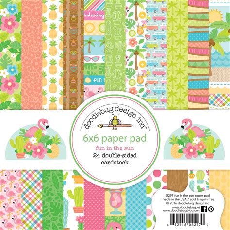 Doodlebug Double Sided Paper Pad X Pkg Fun In The Sun
