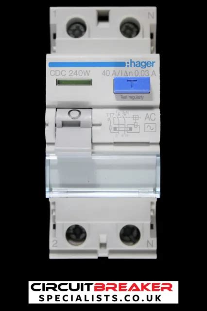 Hager 40 Amp 30ma Double Pole Rcd Type Ac Cdc 240w 161471 1869 Picclick