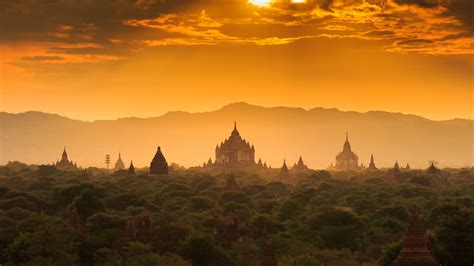 nature architecture landscape sunlight mist cambodia hill clouds trees tower jungles