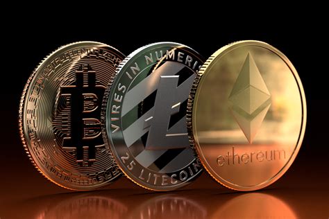 Crypto Coins On Reflective Surface Free Image Download