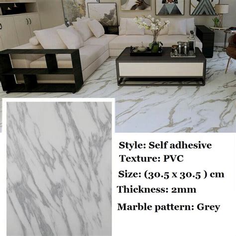 White Marble Effect Self Adhesive Vinyl Floor Tiles Uk Pvc Grey
