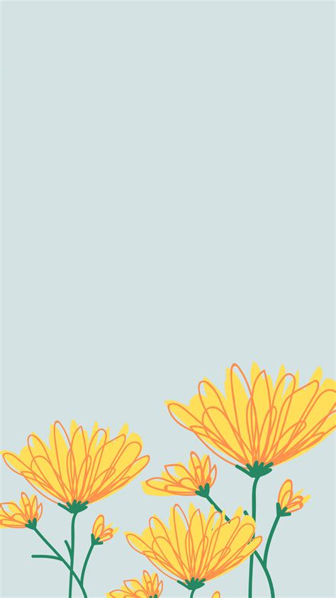 Download Cute Spring Yellow Flowers Art Wallpaper