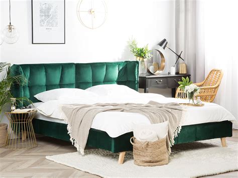 Emerald Green Upholstered Bed Best Furnish Decoration