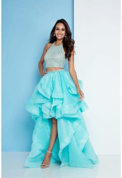 Two Piece Gown Prom Dresses Two Piece High Low Prom Dresses Prom