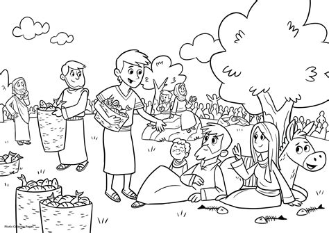 This coloring page is a great way to teach kids in your kids church about the miracles jesus performed when he was here on earth. Family Picnic Coloring Pages at GetColorings.com | Free ...