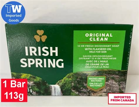 Original Irish Spring Original Clean Deodorant Bar Soap 113g 1 Bar
