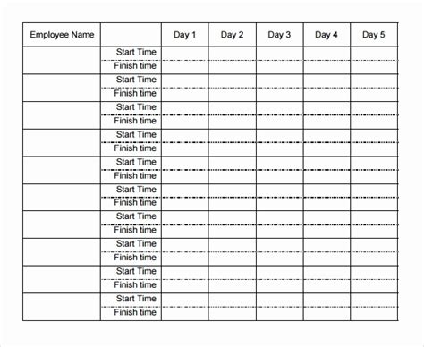 Timesheet Template For Multiple Employees