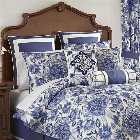 Croscill Home Leland 4 Piece California King Comforter Set In Blue And