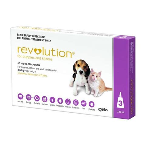 Revolution is a good product. Revolution for Puppies and Kittens up to 2.5kg ( 5.5 lbs ) 3 month pack - Mega Pet Supplies
