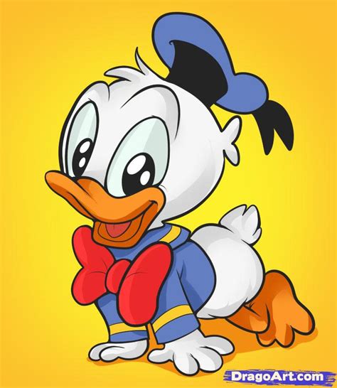 How To Draw Baby Donald Duck Step By Step Disney